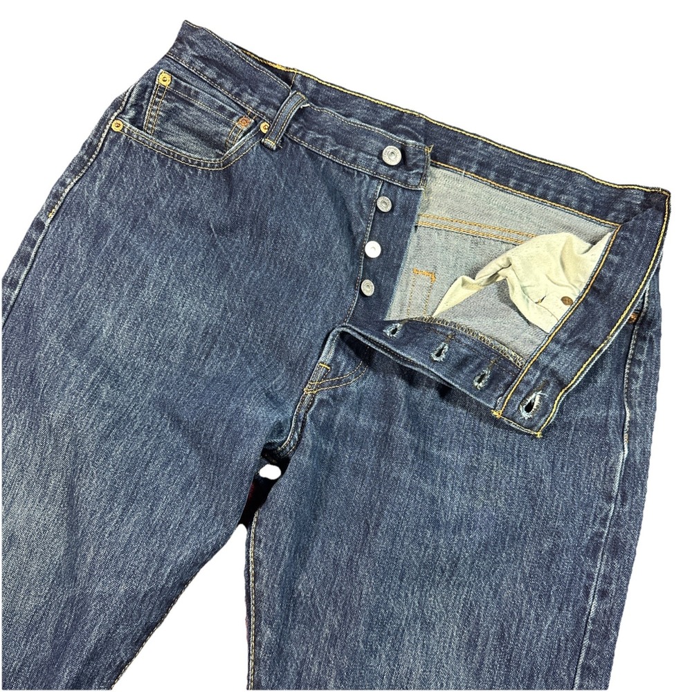 Levis 501‎ Jeans Mens Fits 35/29 Blue Denim Pants Button Fly Straight Mid Rise